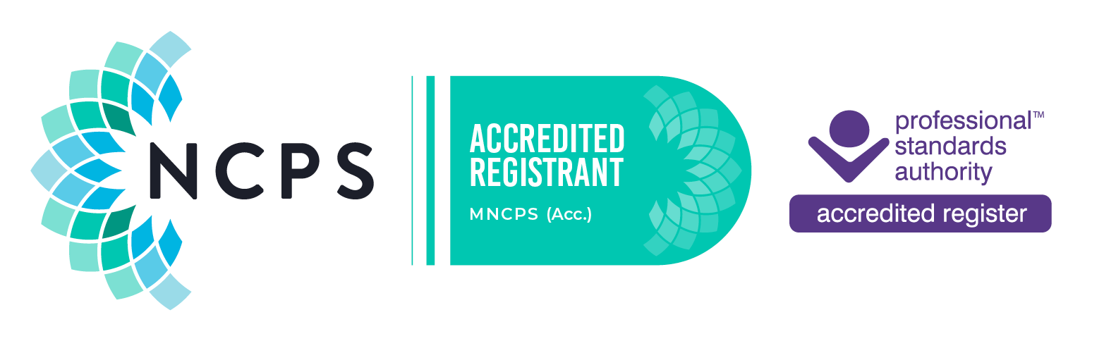 NCPS Accredited Counsellor logo – Audire Therapeutic Counselling